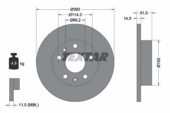 Купить 92102900 TEXTAR Тормозные диски Фрилендер (1.8, 2.0, 2.5)