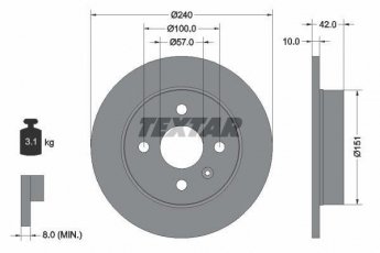 Купити 92092003 TEXTAR Гальмівні диски Meriva (1.4 16V Twinport, 1.4 16V Twinport LPG, 1.6)