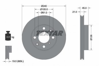 Купити 92077800 TEXTAR Гальмівні диски Цівік (1.3, 1.4, 1.5, 1.6)