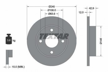 Купити 92075303 TEXTAR Гальмівні диски Фієста 4