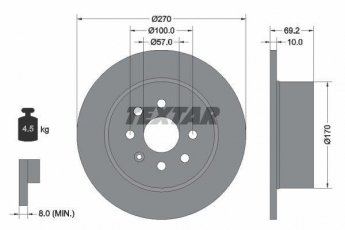 Купити 92075503 TEXTAR Гальмівні диски Vectra B (1.6, 1.7, 1.8, 2.0, 2.2)
