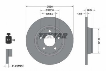 Купить 92071603 TEXTAR Тормозные диски Audi A4 B5 (1.6, 1.9 DUO, 1.9 TDI)