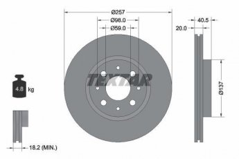 Купить 92068503 TEXTAR Тормозные диски Типо (1.8 i.e.16V Sport, 2.0, 2.0 i.e.)