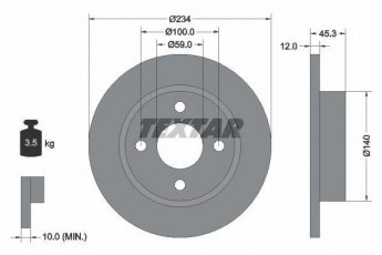 Купить 92063300 TEXTAR Тормозные диски Micra (1.0, 1.3, 1.5)