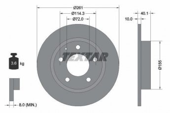 Купити 92062100 TEXTAR Гальмівні диски Xedos 6 (1.6 16V, 1.8, 2.0 V6)