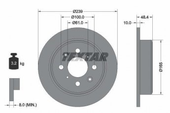 Купить 92060800 TEXTAR Тормозные диски Прелюд (2.0, 2.0 EX, 2.0 i EX 16V)