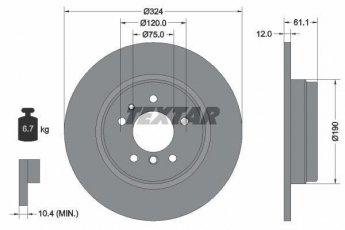 Купити 92058400 TEXTAR Гальмівні диски 8 серія Е31 (4.0, 4.4, 5.0, 5.4)