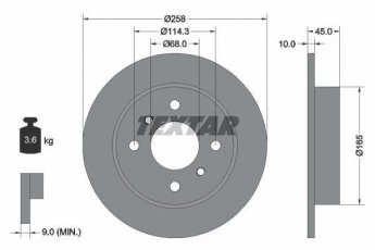 Купити 92056400 TEXTAR Гальмівні диски Primera (P10, P11) (1.6, 1.8, 2.0)