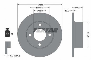 Купити 92026100 TEXTAR Гальмівні диски Ауді 90 (2.0, 2.2, 2.3)