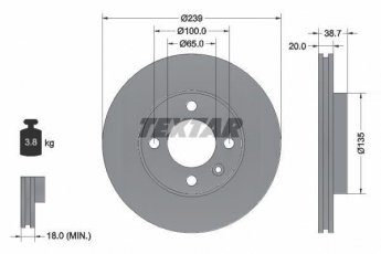 Купити 92012103 TEXTAR Гальмівні диски Пассат Б2 (1.8, 1.9, 2.0, 2.1, 2.2)