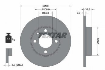Купить 92009303 TEXTAR Тормозные диски Пассат (Б2, Б3, Б4) (1.3, 1.6, 1.8, 2.0, 2.2)