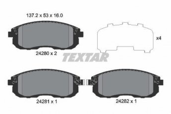 Купити 2428001 TEXTAR Гальмівні колодки передні Suzuki SX4 (1.5, 1.6, 1.9, 2.0) с звуковым предупреждением износа