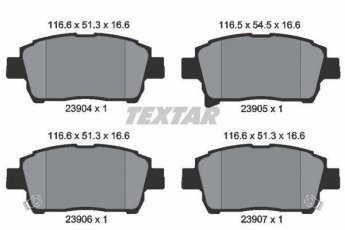 Купить 2390401 TEXTAR Тормозные колодки передние БИД Ф3 (1.0, 1.5, 1.6, 1.8) с звуковым предупреждением износа