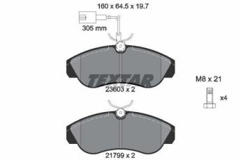 Купити 2360301 TEXTAR Гальмівні колодки передні Ducato (1.9, 2.0, 2.5, 2.8) з датчиком зносу