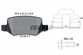 Купить 2313803 TEXTAR Тормозные колодки задние A-Class W168 (1.6, 1.7, 1.9, 2.1) без датчика износа