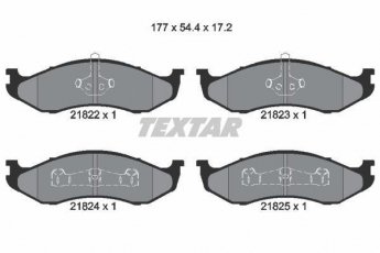 Купити 2182202 TEXTAR Гальмівні колодки передні Wrangler (2.4, 2.5, 3.8, 4.0, 4.2) без датчика зносу