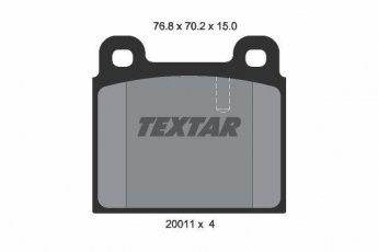 Гальмівна колодка 2001102 TEXTAR – без датчика зносу фото 1