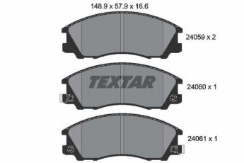Купити 2405901 TEXTAR Гальмівні колодки передні Terracan (2.5, 2.9, 3.5) с звуковым предупреждением износа