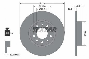 Купить 92145203 TEXTAR Тормозные диски Альфа Ромео  (1.8, 1.9, 2.0, 2.2)
