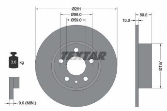 Купить 92046903 TEXTAR Тормозные диски Альфа Ромео  (1.6, 1.9, 2.0, 3.2)