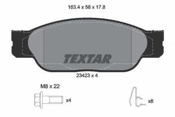 Купить 2342301 TEXTAR Тормозные колодки передние С Тайп (2.5, 2.7, 3.0, 4.0, 4.2) без датчика износа