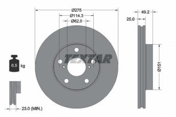 Купити 92139703 TEXTAR Гальмівні диски Rav 4 (1.8, 2.0, 2.4)