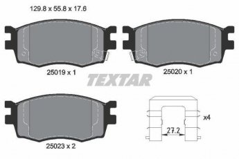 Купить 2501901 TEXTAR Тормозные колодки передние Hyundai i20 (1.1, 1.2, 1.4, 1.6) с звуковым предупреждением износа