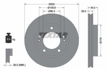 Купить 92147303 TEXTAR Тормозные диски Sorento (2.4, 2.5, 3.3, 3.5, 3.8)