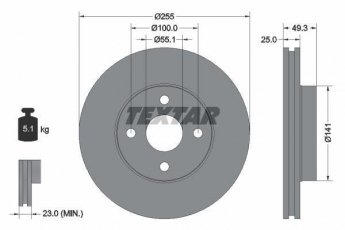 Купити 92125803 TEXTAR Гальмівні диски Corolla (120, 140, 150) (1.4, 1.6, 1.8, 2.0)