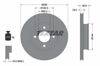 Купити 92204900 TEXTAR Гальмівні диски Hyundai i20 (1.1, 1.2, 1.4, 1.6)