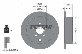 Купить 92200000 TEXTAR Тормозные диски Легаси (2.0, 2.5)