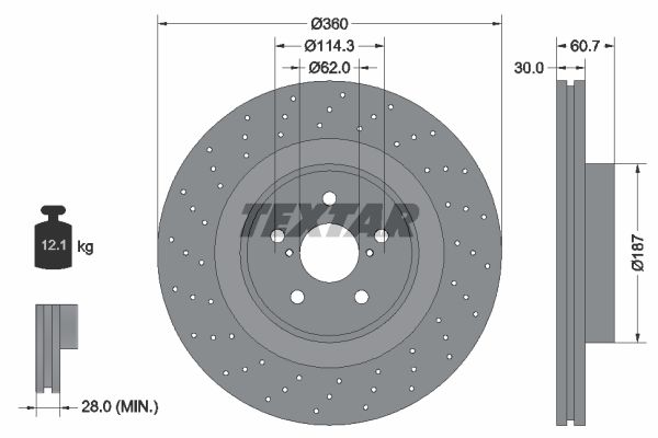 Тормозной диск 92199703 TEXTAR фото 1