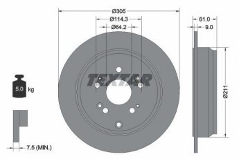 Купить 92162503 TEXTAR Тормозные диски Acura RDX