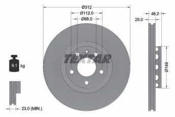 Тормозной диск 92106103 TEXTAR фото 1