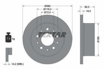 Купити 92116103 TEXTAR Гальмівні диски Дукато 244 (1.9, 2.0, 2.3, 2.5, 2.8)