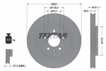 Купить 92256803 TEXTAR Тормозные диски Зафира С (1.4, 1.6, 1.8, 2.0)