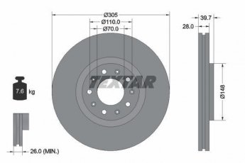 Купить 92220803 TEXTAR Тормозные диски Giulietta (1.4 TB, 1.8 TBi, 2.0 JTDM)