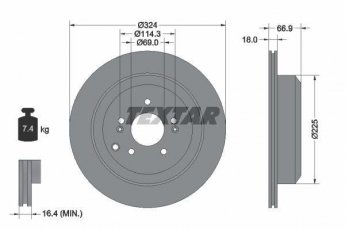Купить 92242603 TEXTAR Тормозные диски Ай Икс 55 (3.0 V6 CRDi 4WD, 3.8 V6, 3.8 V6 4WD)