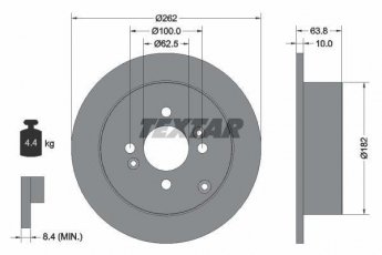 Купить 92161303 TEXTAR Тормозные диски Kia Rio (1.4, 1.5, 1.6)