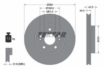 Купити 92118903 TEXTAR Гальмівні диски Laguna 2 (1.6, 1.8, 1.9, 2.0)