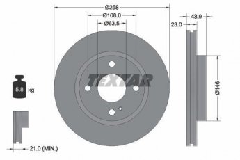 Купить 92176003 TEXTAR Тормозные диски Fiesta 6 (1.0, 1.2, 1.4, 1.5, 1.6)
