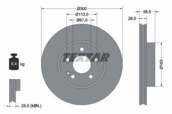 Купить 93123403 TEXTAR Тормозные диски Viano W639 (2.1, 3.0, 3.2, 3.5, 3.7)