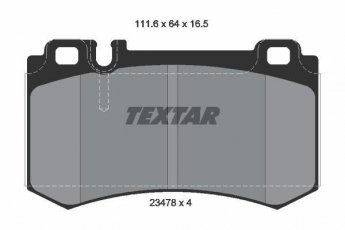 Купить 2347801 TEXTAR Тормозные колодки задние Мерседес 221 S 600 подготовлено для датчика износа колодок