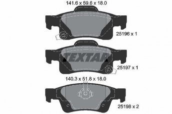 Купить 2519601 TEXTAR Тормозные колодки задние Grand Cherokee (3.0, 3.6, 5.7, 6.4) с звуковым предупреждением износа