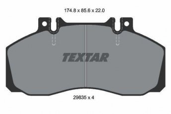 Купить 2983506 TEXTAR Тормозные колодки передние Мерседес Т2 4.0 подготовлено для датчика износа колодок