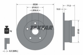 Купить 92057200 TEXTAR Тормозные диски Toledo 2.0 i 16V