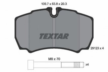 Купить 2912303 TEXTAR Тормозные колодки задние Daily (0.0, 2.3, 2.8, 3.0) подготовлено для датчика износа колодок