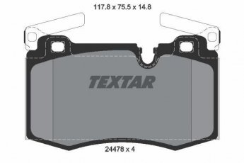 Купить 2447801 TEXTAR Тормозные колодки передние Купер 1.6 подготовлено для датчика износа колодок