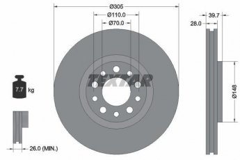 Купить 92145003 TEXTAR Тормозные диски Альфа Ромео  (1.8, 1.9, 2.0, 2.2)