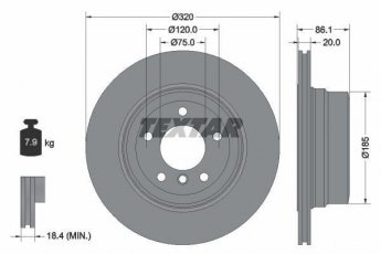Купить 92202003 TEXTAR Тормозные диски БМВ Е60 (Е60, Е61) (2.5, 3.0)